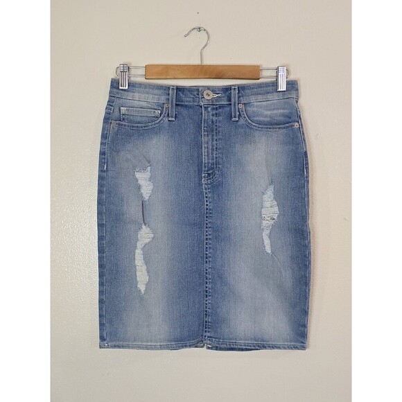 GUESS Midi Denim Skirt Womens Size Medium Pensil Straight Y2k - Picture 1 of 10